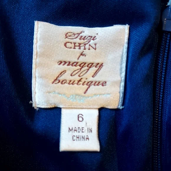 Suzi Chin For Maggy Boutique Silk Lined Dress, size 6 - Picture 4 of 7